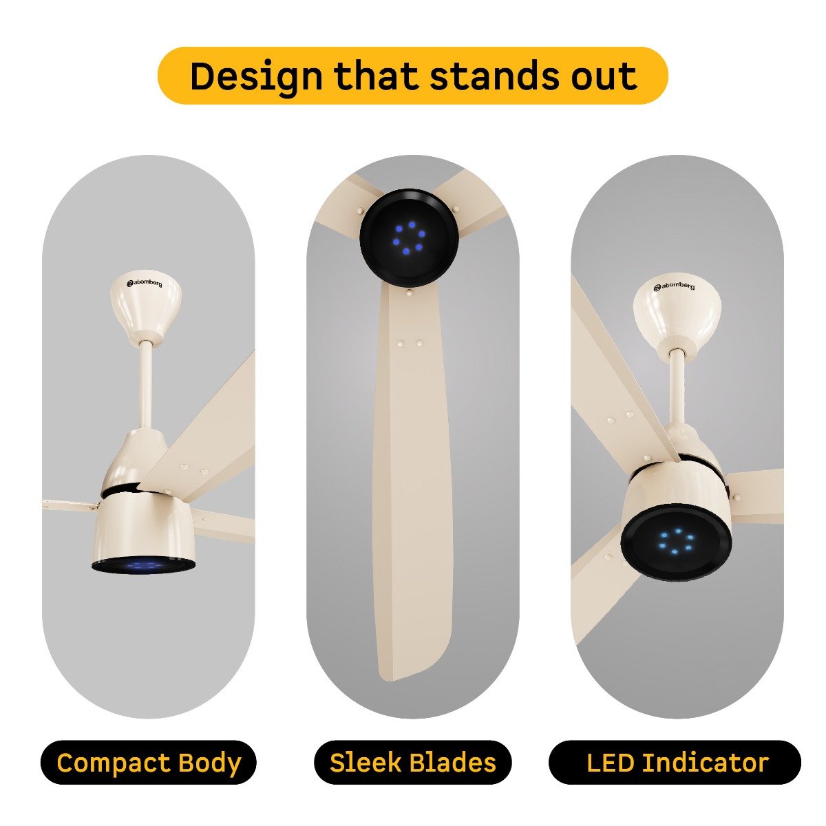 Atomberg Renesa 1200 mm BLDC Motor with Remote 3 Blade Ceiling Fan  ivory