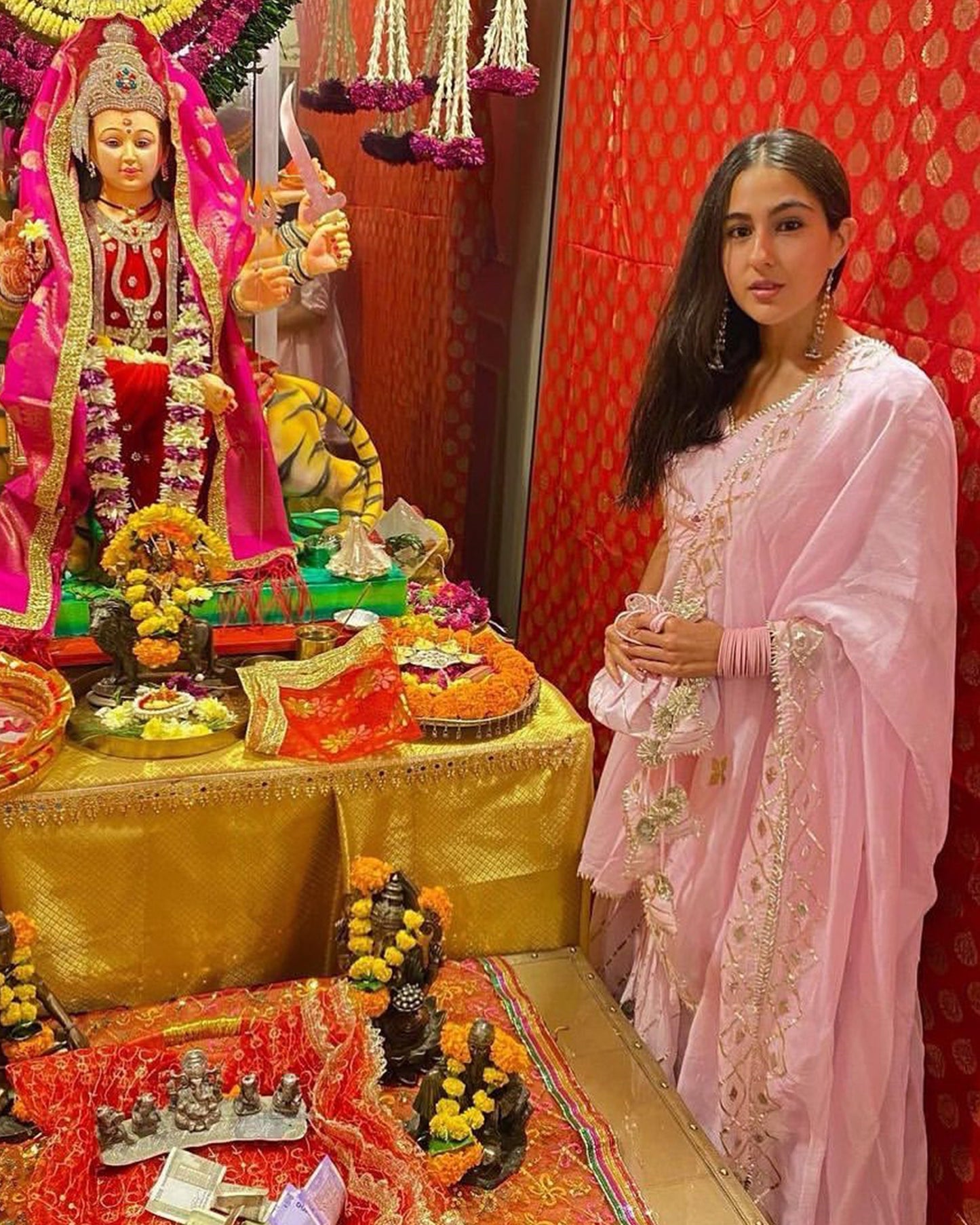 Pink Rhythm Gota Sharara Set With Gota Potli Quick Cart