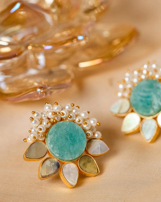 Baltic Blue Handcrafted Brass Earrings My Store