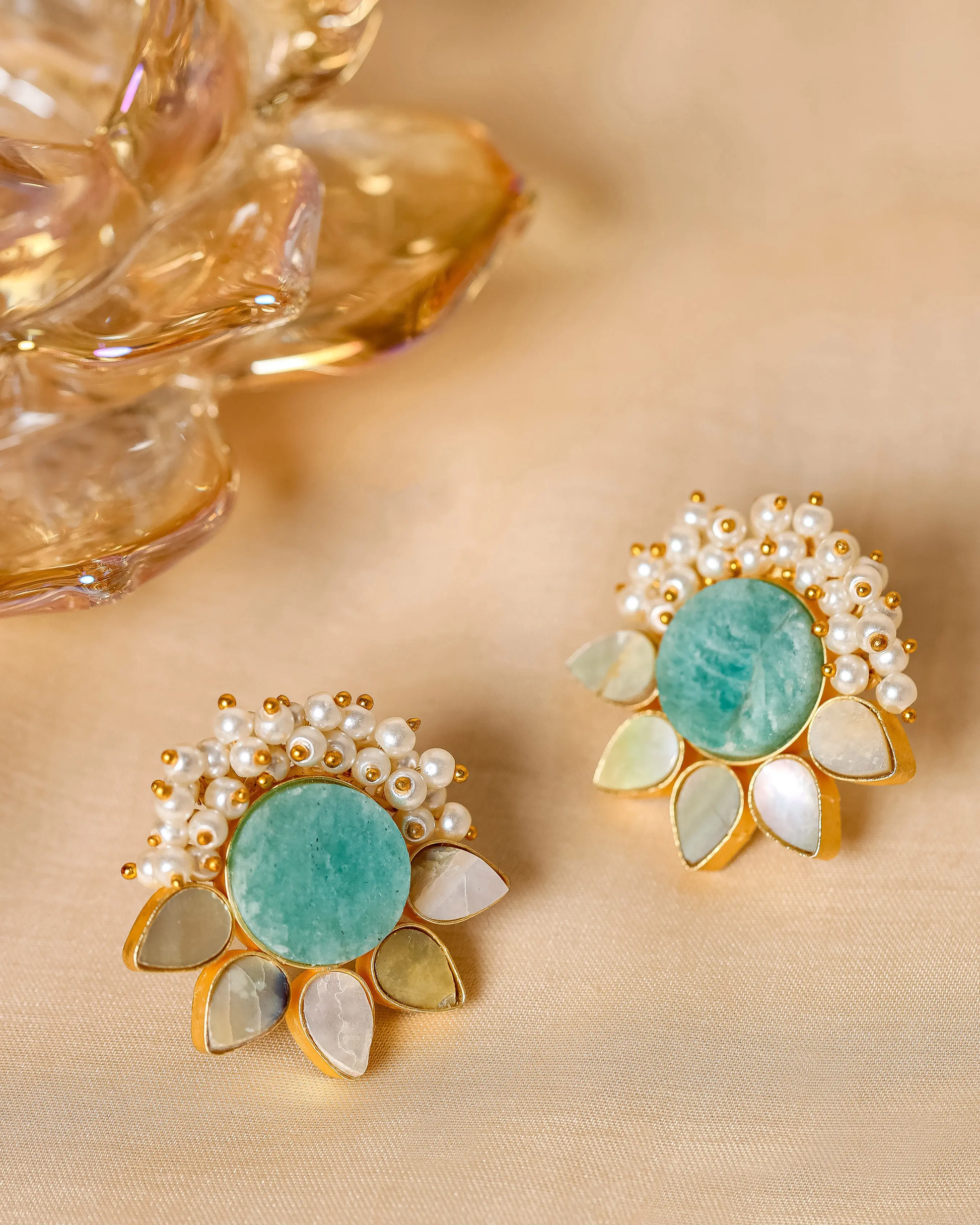 Baltic Blue Handcrafted Brass Earrings My Store