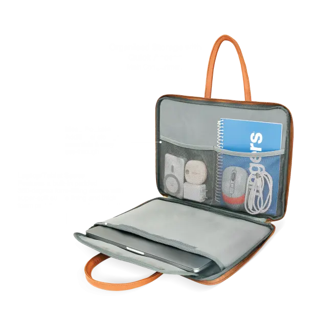 Fingers LuxuryLink-B1 Elegant Laptop Bag with Stylish Handle Fits 15" Laptops & Tablets, Premium Suede