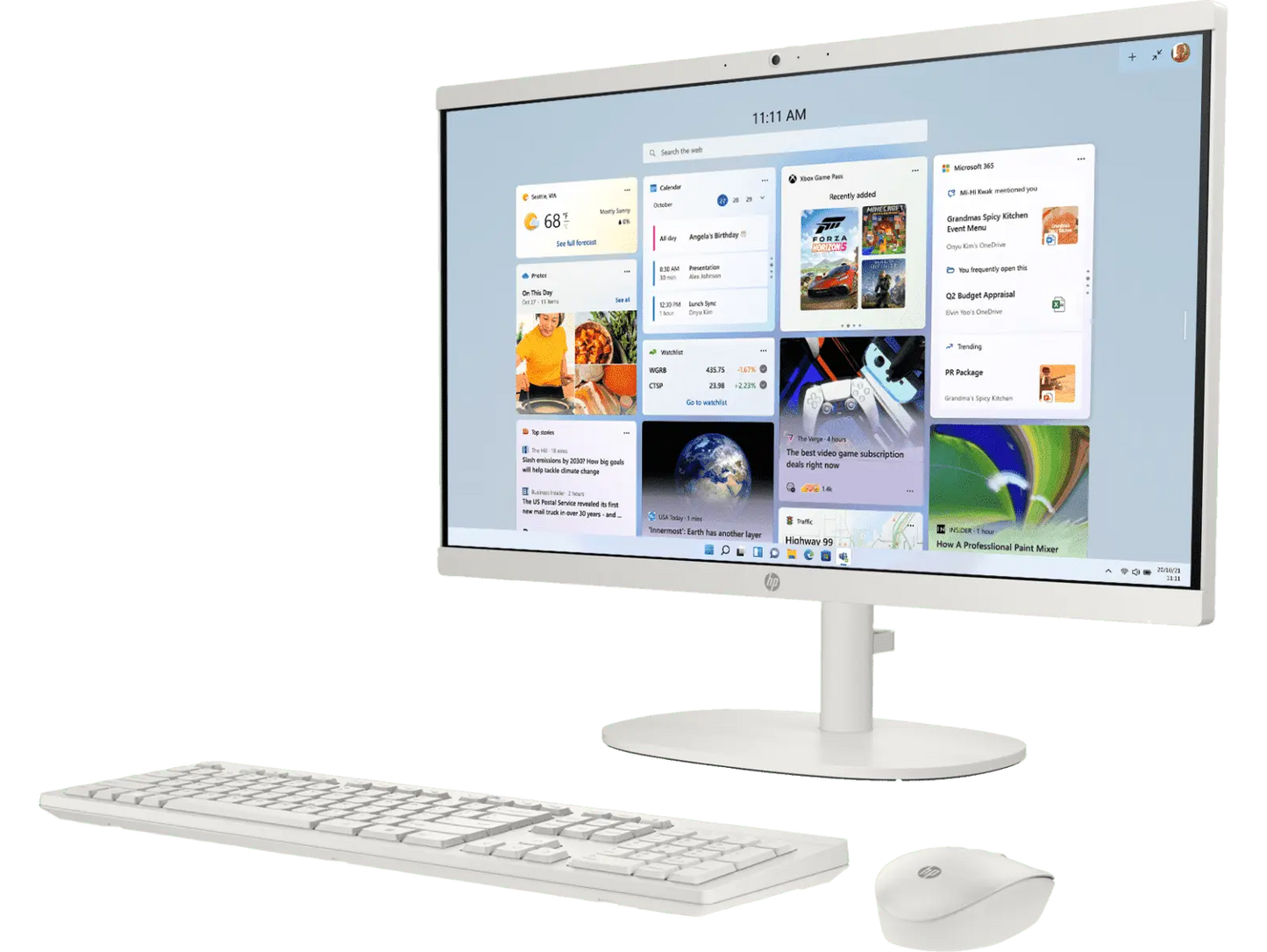 HP All-in-One Desktop 22-dg0786in 12th Gen Intel Core i3-N300 Processor/8GB RAM/512GB SSD/Win11/Microsoft Office Home 2024/Intel HD Graphic Card/Screen Inch 21.5/White