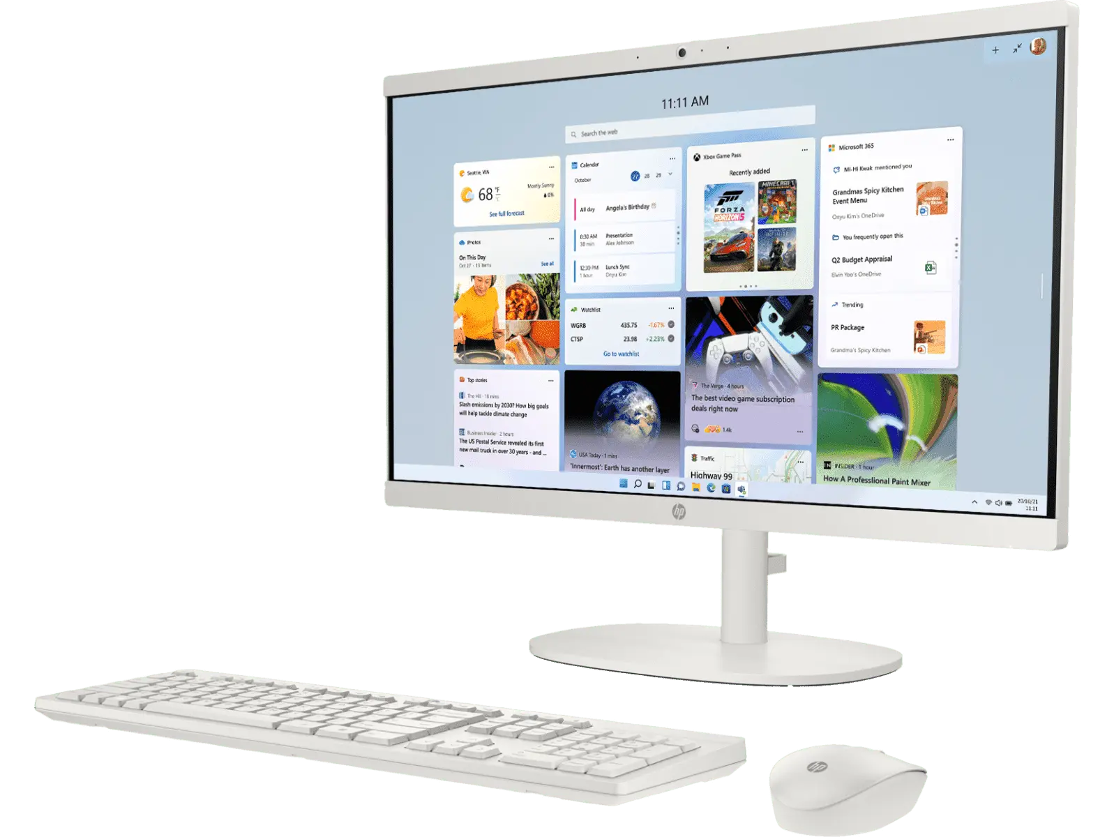 HP All-in-One Desktop 22-dg0786in 12th Gen Intel Core i3-N300 Processor/8GB RAM/512GB SSD/Win11/Microsoft Office Home 2024/Intel HD Graphic Card/Screen Inch 21.5/White