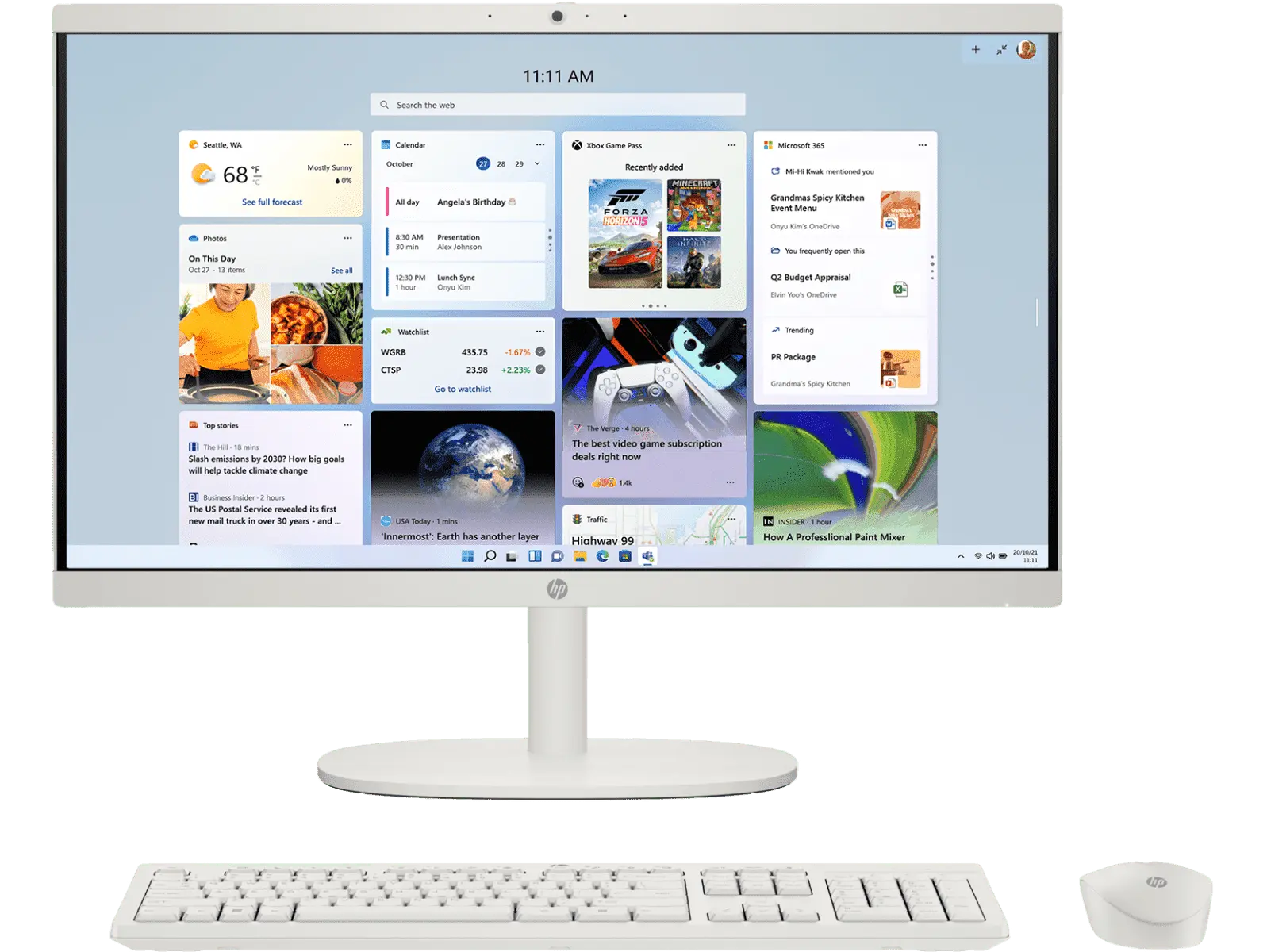 HP All-in-One Desktop 22-dg0786in 12th Gen Intel Core i3-N300 Processor/8GB RAM/512GB SSD/Win11/Microsoft Office Home 2024/Intel HD Graphic Card/Screen Inch 21.5/White