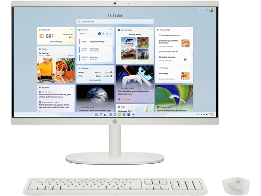 HP All-in-One Desktop 22-dg0786in 12th Gen Intel Core i3-N300 Processor/8GB RAM/512GB SSD/Win11/Microsoft Office Home 2024/Intel HD Graphic Card/Screen Inch 21.5/White