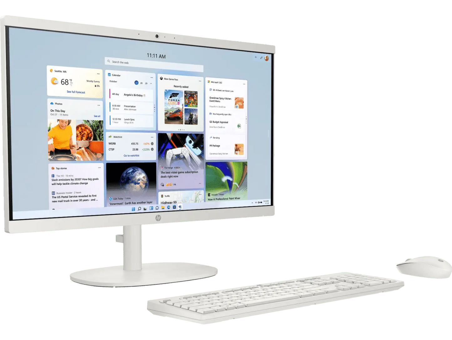 HP All-in-One Desktop 22-dg0786in 12th Gen Intel Core i3-N300 Processor/8GB RAM/512GB SSD/Win11/Microsoft Office Home 2024/Intel HD Graphic Card/Screen Inch 21.5/White