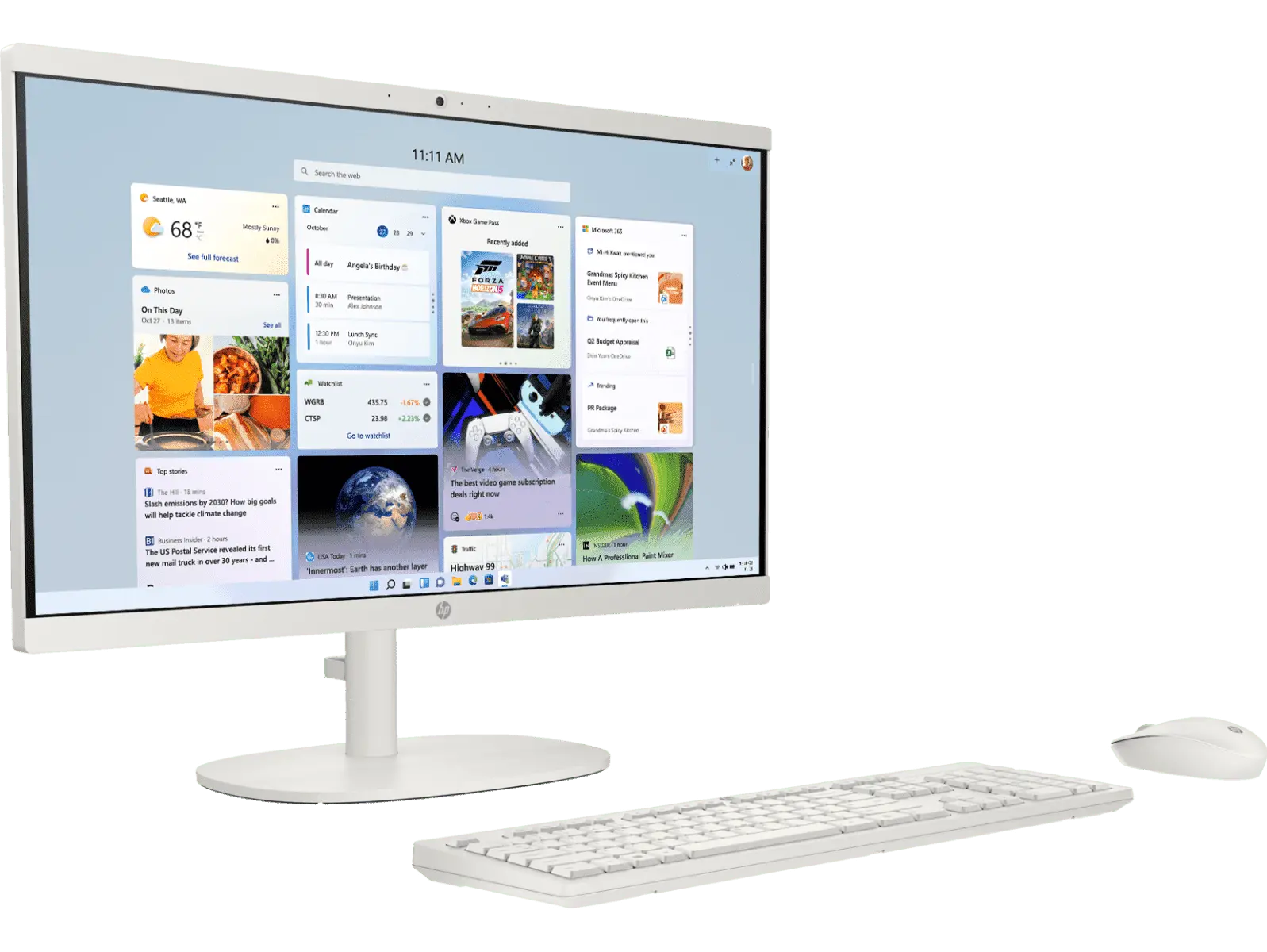 HP All-in-One Desktop 22-dg0786in 12th Gen Intel Core i3-N300 Processor/8GB RAM/512GB SSD/Win11/Microsoft Office Home 2024/Intel HD Graphic Card/Screen Inch 21.5/White