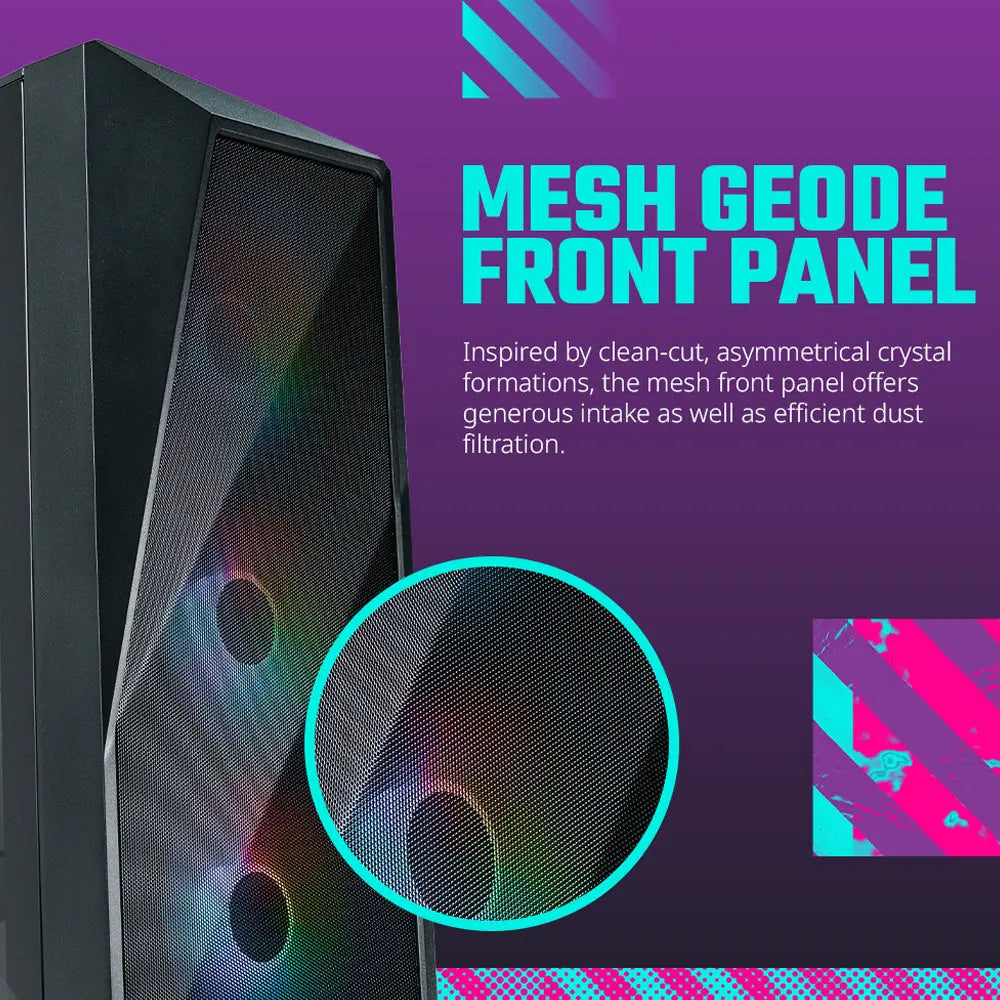 Cooler Master CMP520 Mesh High Airflow Gaming Computer Cabinet with 3 Pre-Installed ARGB Fans