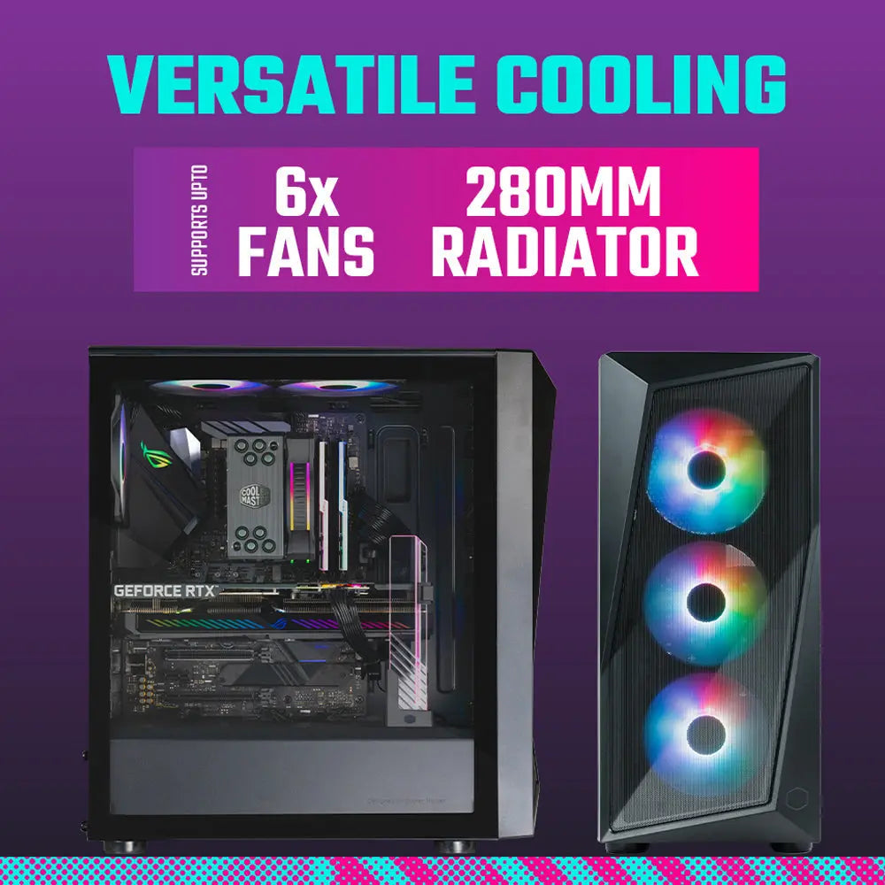 Cooler Master CMP520 Mesh High Airflow Gaming Computer Cabinet with 3 Pre-Installed ARGB Fans