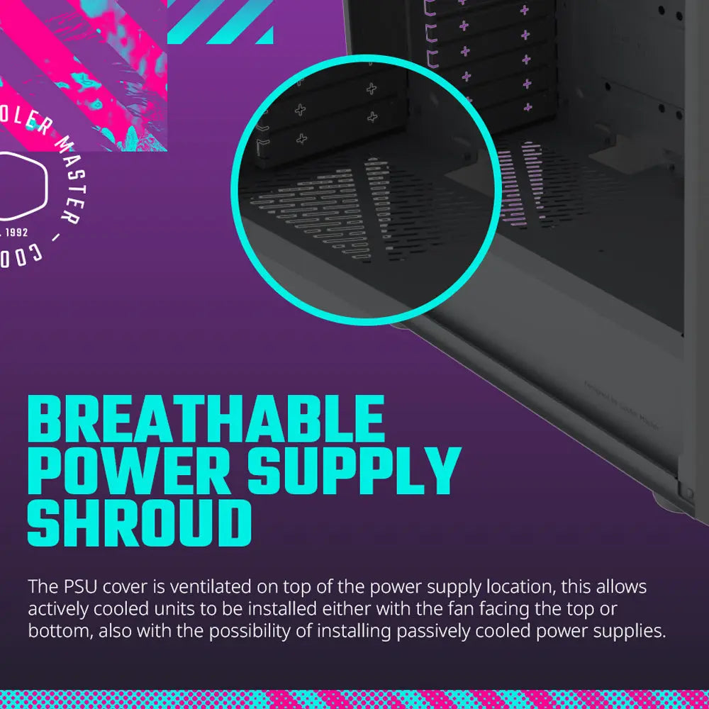 Cooler Master CMP520 Mesh High Airflow Gaming Computer Cabinet with 3 Pre-Installed ARGB Fans
