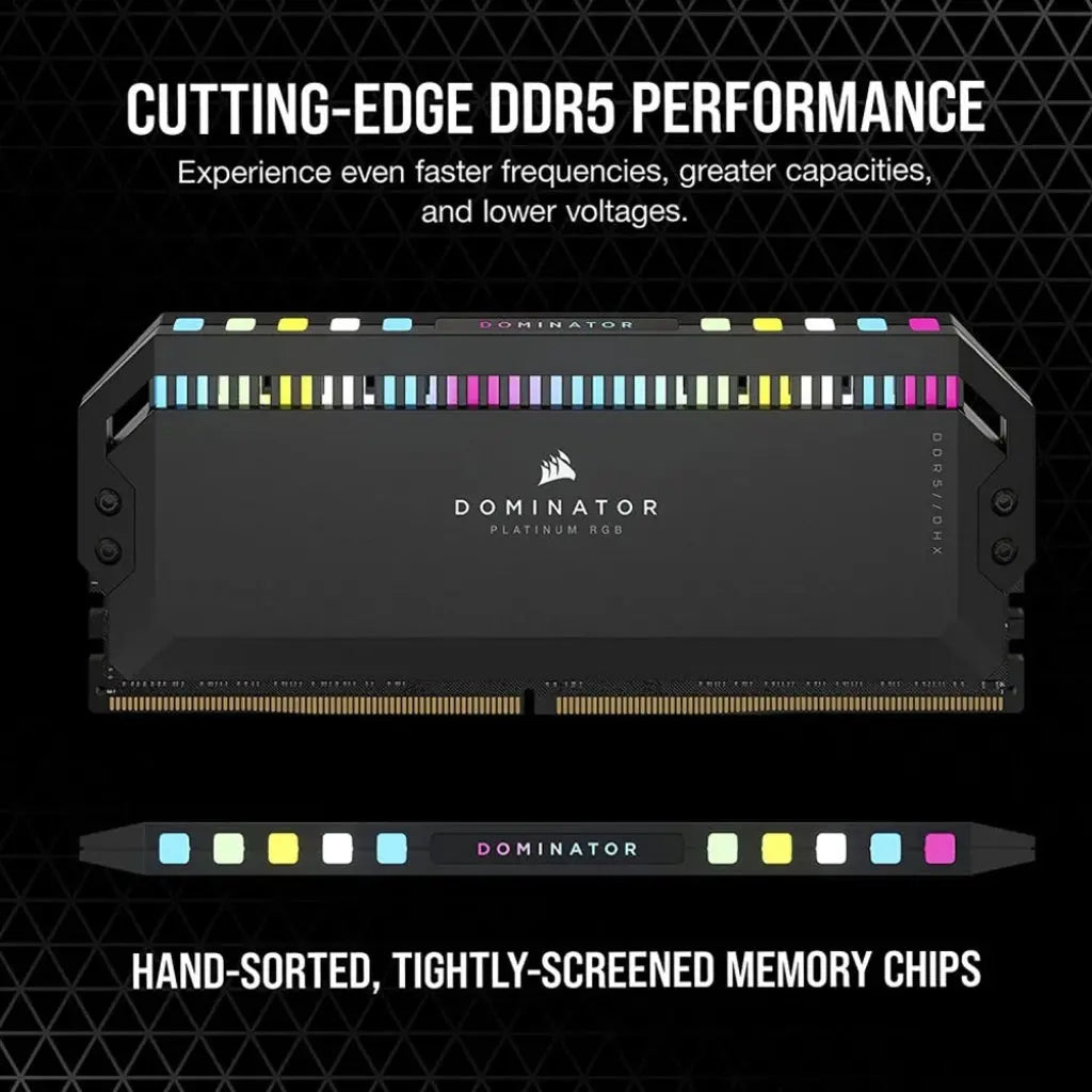 Corsair Dominator Platinum 32GB (2x16GB) DDR5 RAM 6000MHz CL36 RGB Gaming Desktop Memory
