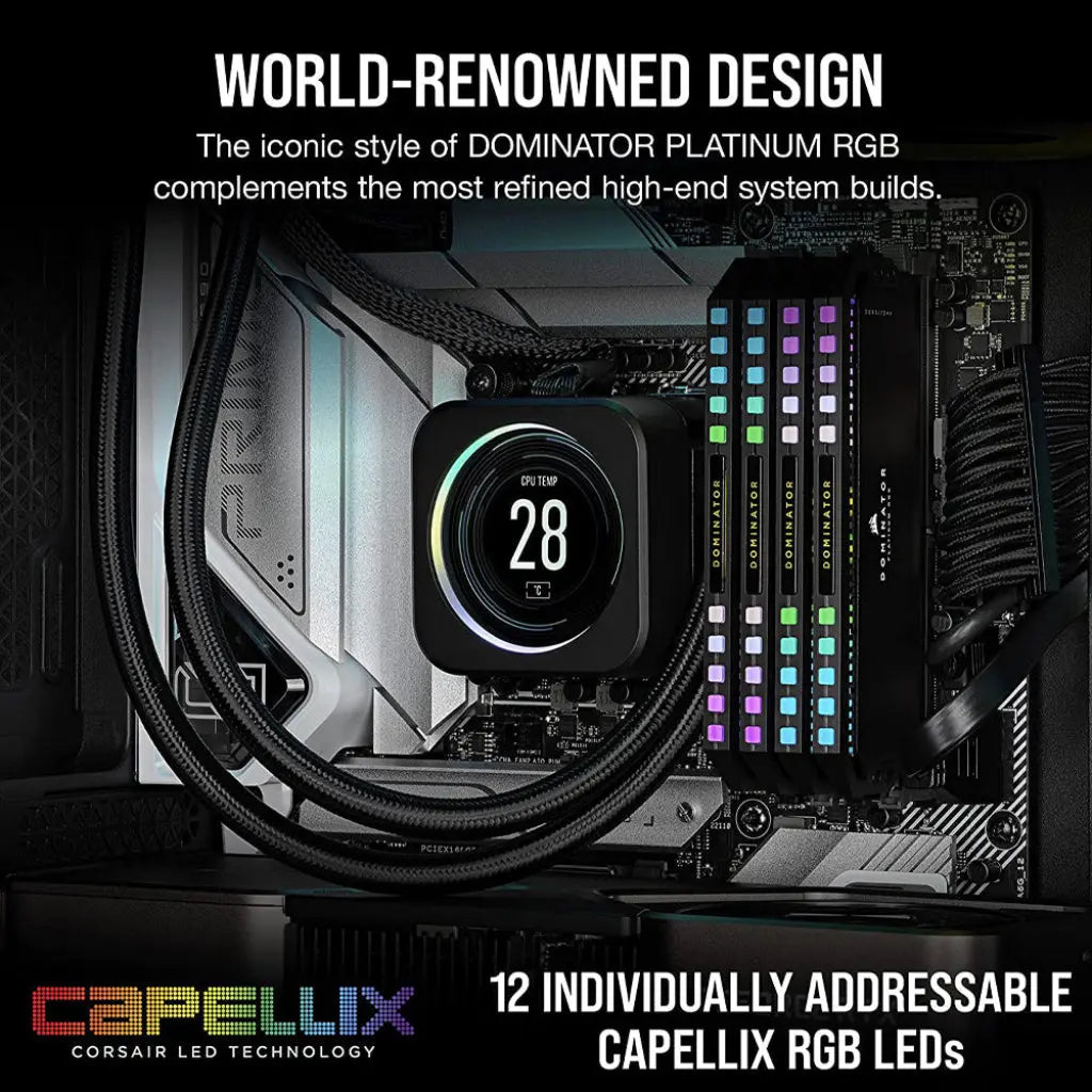 Corsair Dominator Platinum 32GB (2x16GB) DDR5 RAM 6000MHz CL36 RGB Gaming Desktop Memory