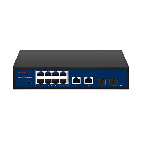 CP Plus 8 Port Poe Switch (8 Normal Poe + 2 Giga Uplink + 2 SFP) CP-DNW-GPU8G2F2-96