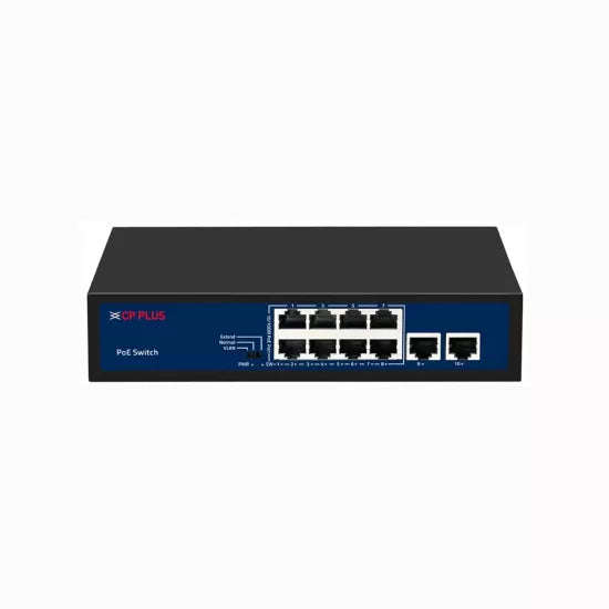 CP Plus 8 Port Poe Switch (8 Normal Poe + 2 Normal Uplink)  CP-SAVW-HPU8H2-96