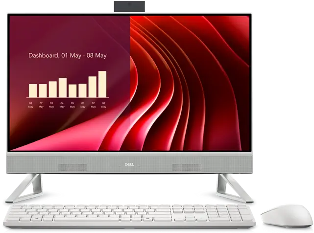 Dell 24 All-in-One EC24250 13th Gen Core i5 Processor/8GB RAM/512GB SSD/Win11/ Microsoft Office 2024/Intel HD Graphic Card/Screen Inch 23.8/White