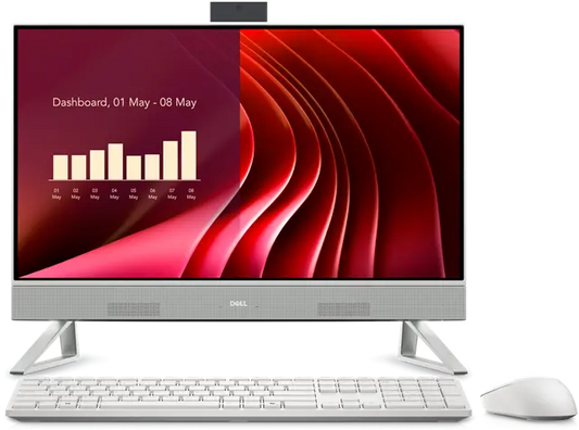 Dell 24 All-in-One EC24250 13th Gen Core i5 Processor/8GB RAM/512GB SSD/Win11/ Microsoft Office 2024/Intel HD Graphic Card/Screen Inch 23.8/White