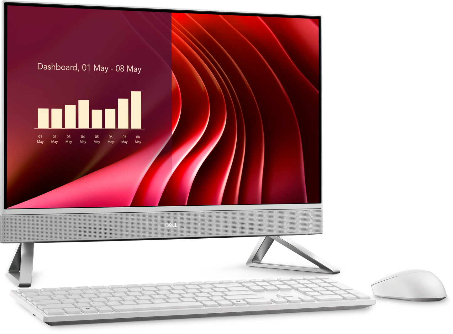 Dell 24 All-in-One EC24250 13th Gen Core i5 Processor/8GB RAM/512GB SSD/Win11/ Microsoft Office 2024/Intel HD Graphic Card/Screen Inch 23.8/White