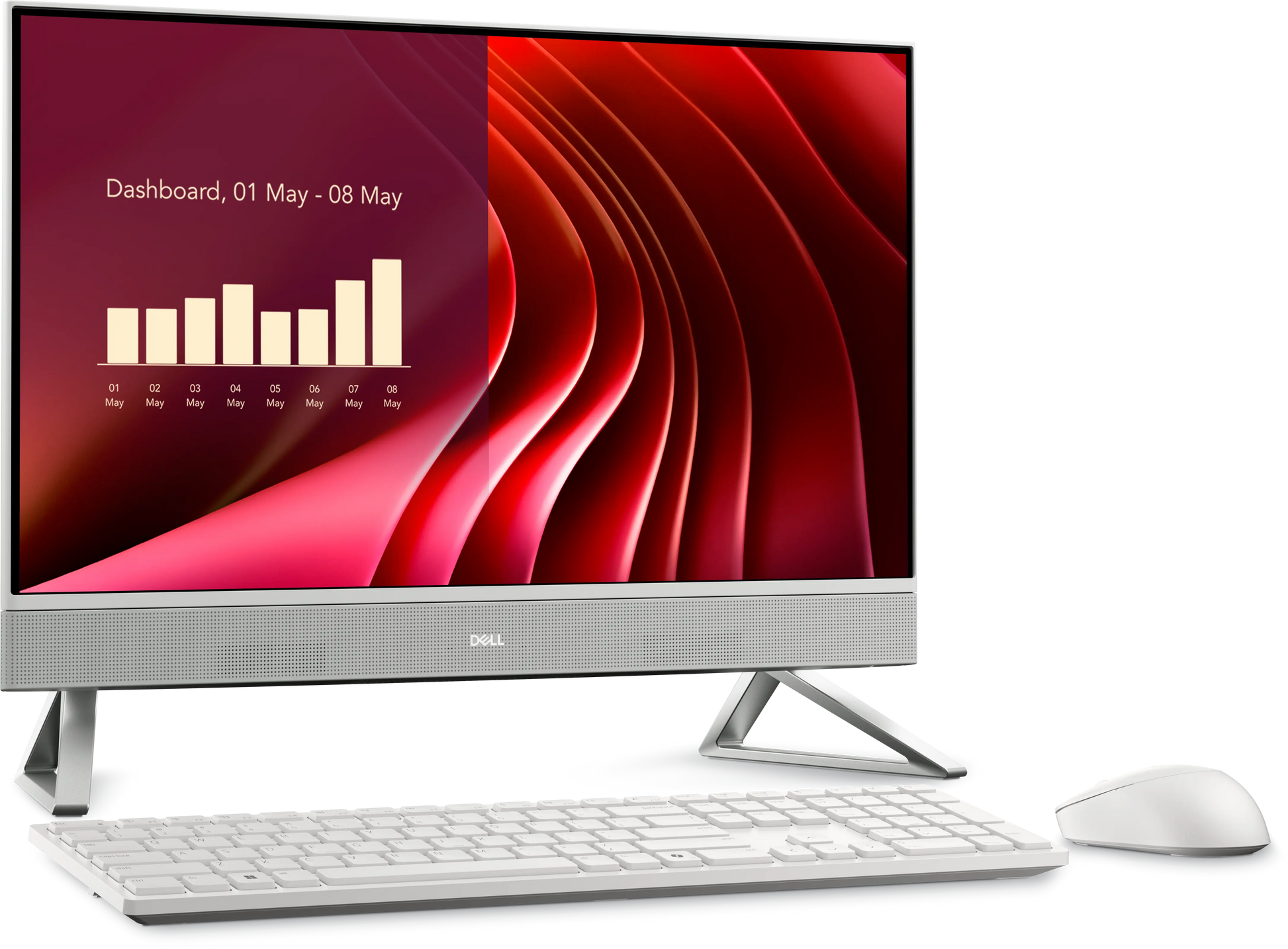 Dell 24 All-in-One EC24250 13th Gen Core i5 Processor/8GB RAM/512GB SSD/Win11/ Microsoft Office 2024/Intel HD Graphic Card/Screen Inch 23.8/White