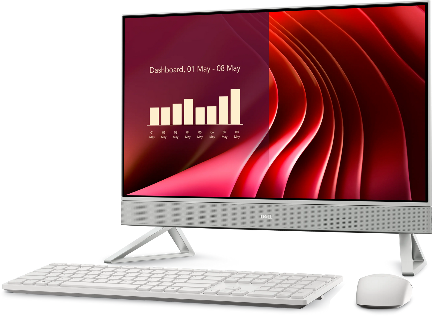 Dell 24 All-in-One EC24250 13th Gen Core i5 Processor/8GB RAM/512GB SSD/Win11/ Microsoft Office 2024/Intel HD Graphic Card/Screen Inch 23.8/White