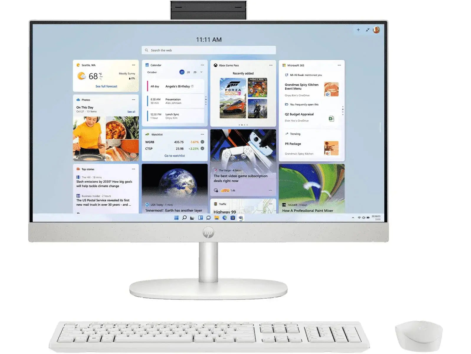 HP All in One 24-cr0477in 13th Gen Intel Core i5 Processor/8GB RAM/512GB SSD/Win11/Microsoft Office Home 2024/Intel HD Graphic Card/Screen Inch 23.8/White