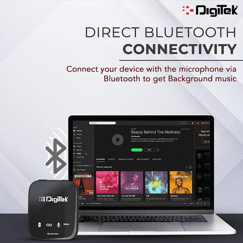 Digitek DWM-101 Pro Wireless Microphone System with ANC Noise Reduction, 360° Sound Capture