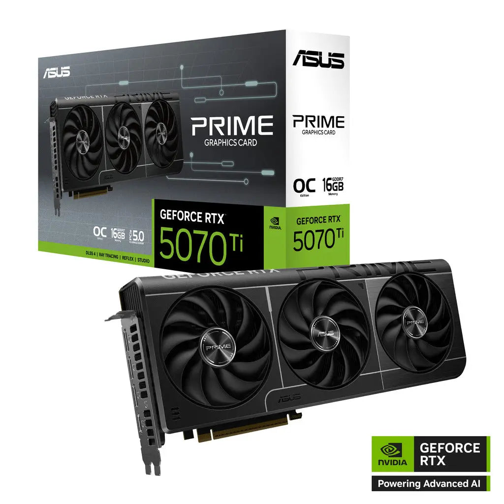ASUS PRIME GeForce RTX 5070 Ti 16GB GDDR7 OC Edition Triple Fan Graphics Card