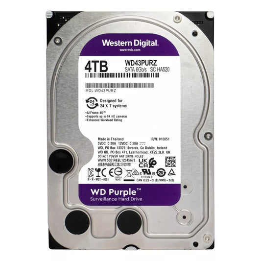 WD 4TB Purple SATA 3.5 Inch Surveillance Hard Disk