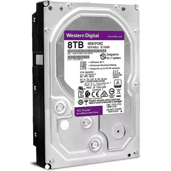 WD 8TB PURPLE SATA 3.5 Inch Surveillance Hard Disk