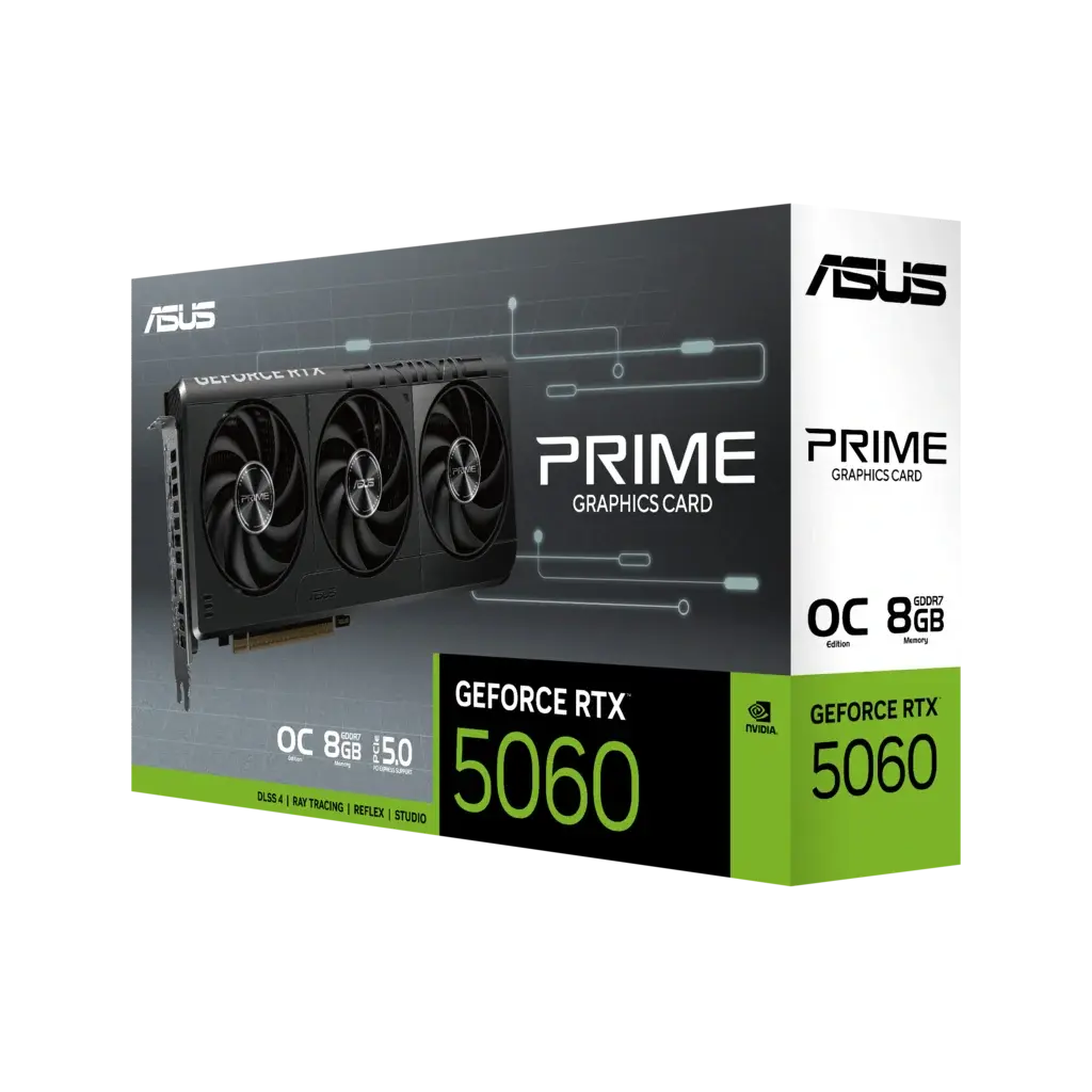 ASUS PRIME GeForce RTX 5060 8GB GDDR7 OC Edition Graphics Card