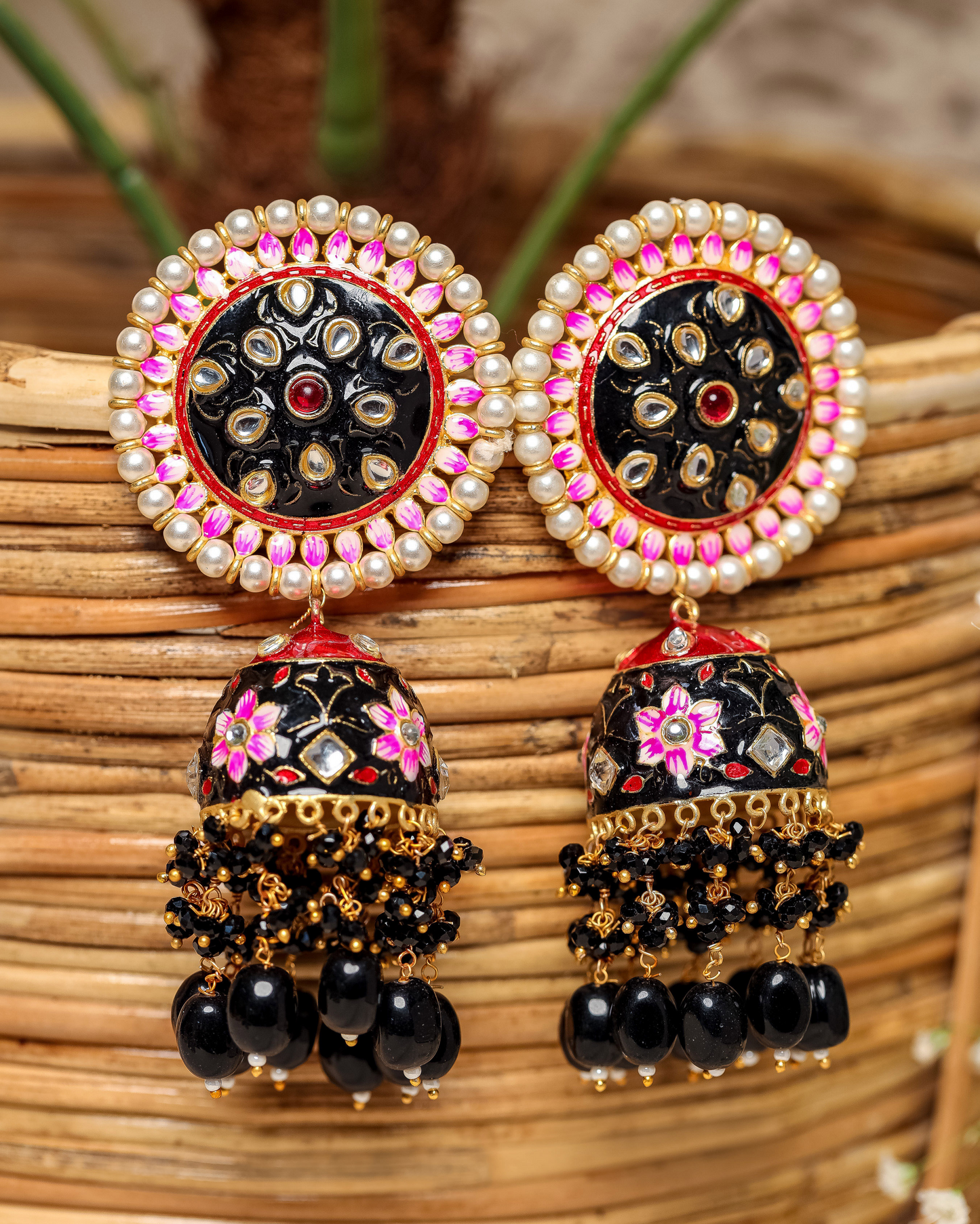 Eventide Pearl Handcrafted Brass Earrings Quick Cart