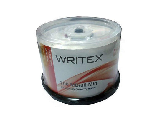 Writex 50pcs CD-R-CD RECORDABLE Spindle Box 52X 700 MB 80 Minutes Pack Of  50