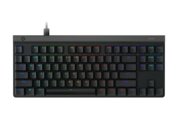 Logitech G515 TKL Wired Low Profile Gaming Keyboard, Fully Customisable RGB, Double-Shot PBT Keycaps, Tactile/Brown Switches - Black