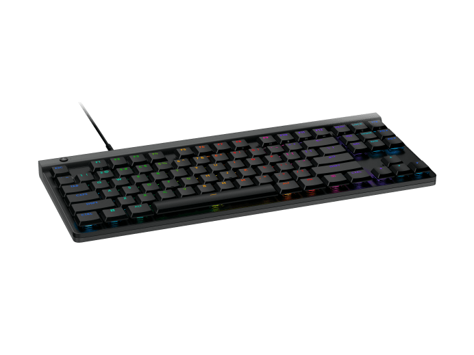 Logitech G515 TKL Wired Low Profile Gaming Keyboard, Fully Customisable RGB, Double-Shot PBT Keycaps, Tactile/Brown Switches - Black
