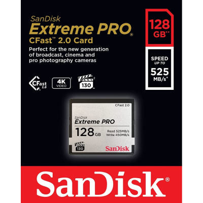 SANDISK 128GB C-FAST CARDS SPEED 525MB