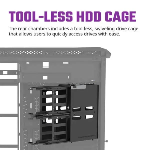 Cooler Master HAF700 E-ATX ARGB Tempered Glass Side Panel Full Tower Gaming Cabinet - Titanium Grey