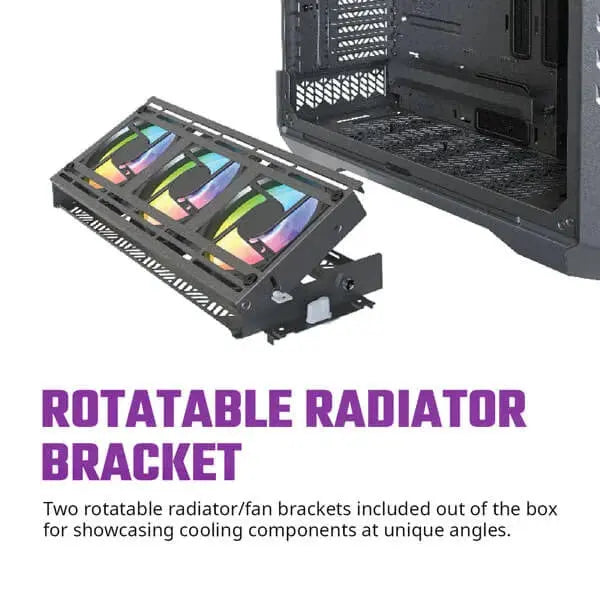 Cooler Master HAF700 E-ATX ARGB Tempered Glass Side Panel Full Tower Gaming Cabinet - Titanium Grey