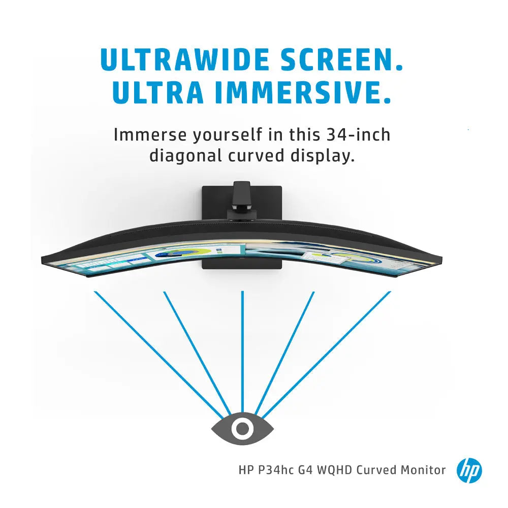 HP P34hc G4 34-inch WQHD Curved VA Monitor with USB Type-C and 4 USB-A 3.2 Gen 1 My Store