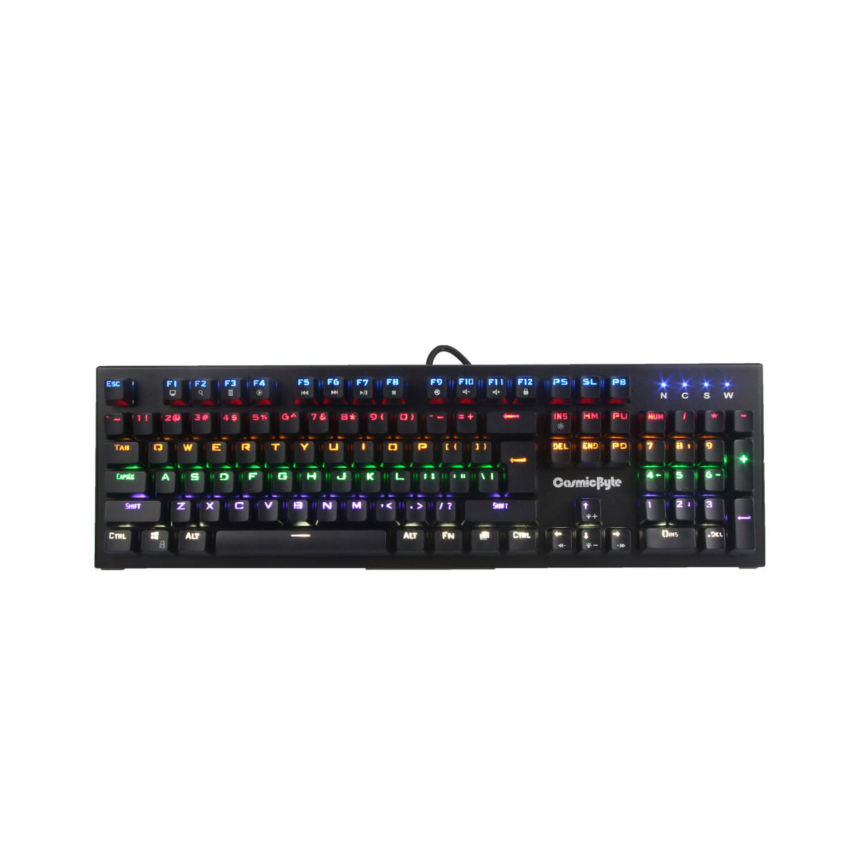 Cosmic Byte CB-GK-07 Aurora Mechanical Wired Gaming  Keyboard with Rainbow LED, Anti-Ghosting