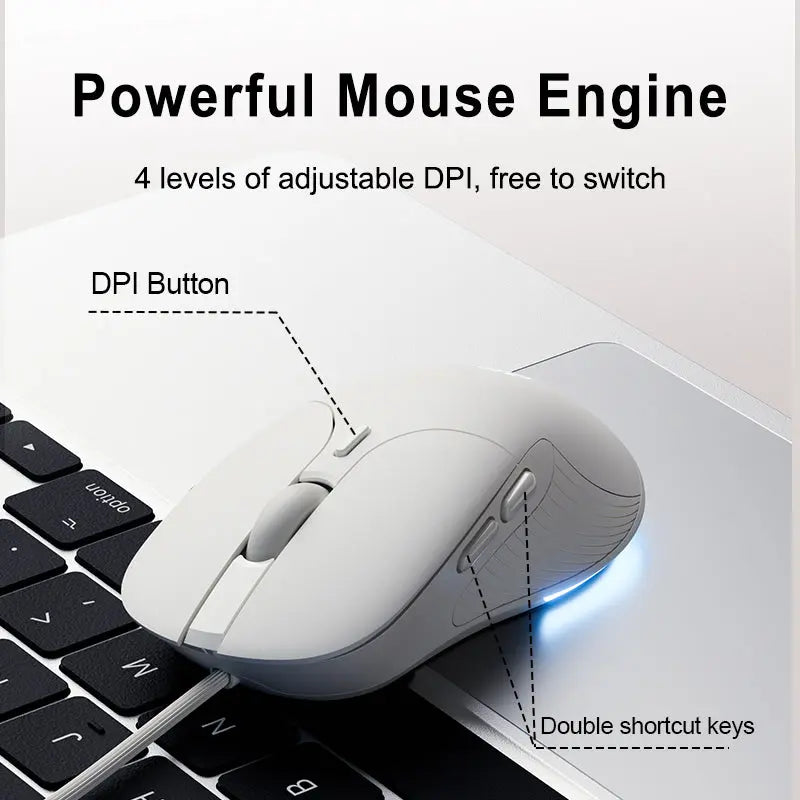 inphic B2 Wired Mouse with RGB Lighting