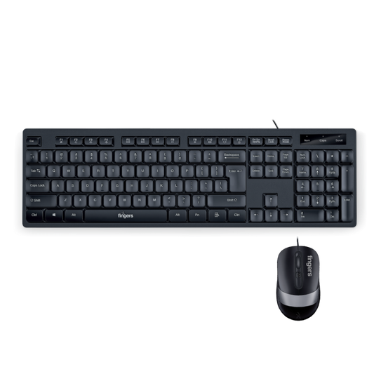 Fingers Cheesy  Wired Keyboard and Mouse Combo Black