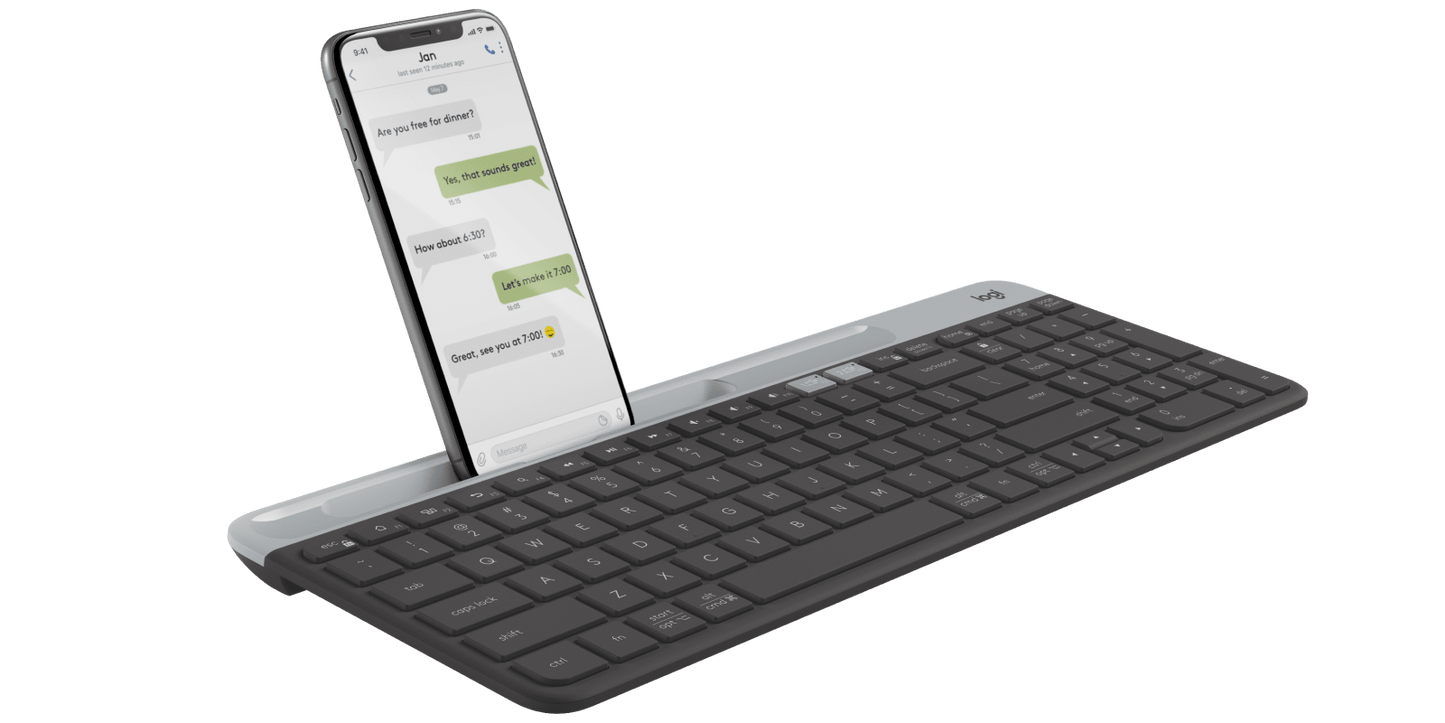 Logitech K580 Slim Multi-Device Wireless Keyboard – Bluetooth Receiver Graphite