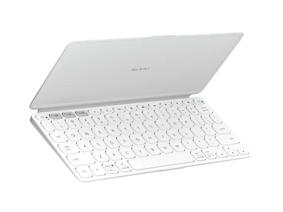 Logitech Keys-to-Go 2 Portable Bluetooth Keyboard for Tablet with Built-in Cover  Pale Grey