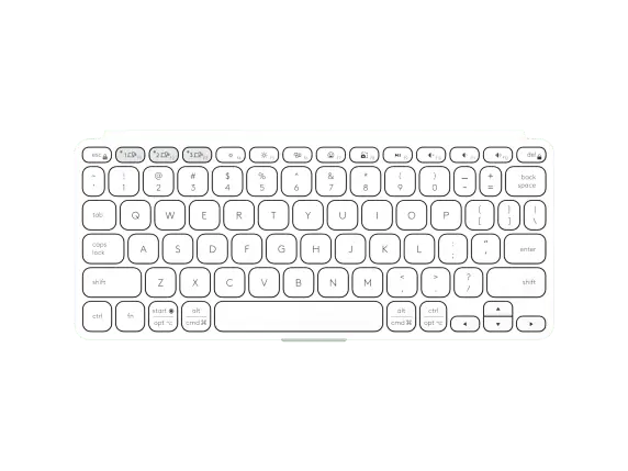 Logitech Keys-to-Go 2 Portable Bluetooth Keyboard for Tablet with Built-in Cover  Pale Grey