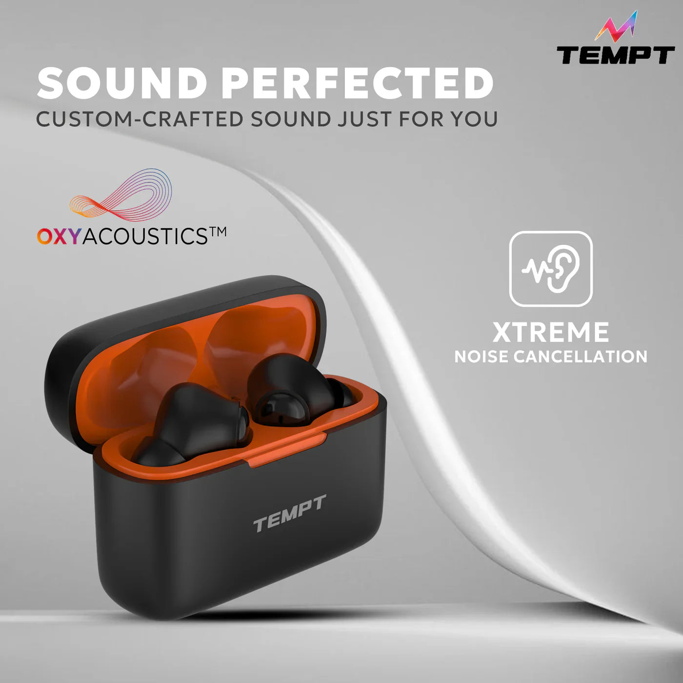 TEMPT Wave BT V5 True Wireless Earbuds with OxyAcoustics Technology