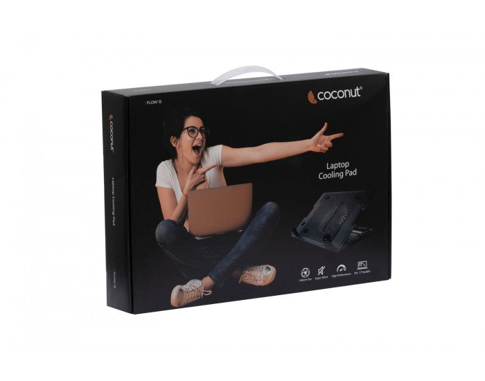 Coconut Laptop Cooling Pad 17 Inch Adjustable Flow 12