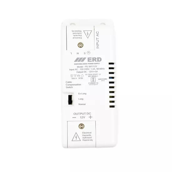 ERD CCTV Power Supply 12v/5a Slim For 4ch PS30T