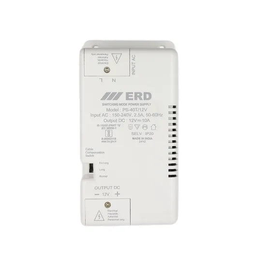 ERD CCTV Power Supply 12v/10a Slim For 8ch PS40T