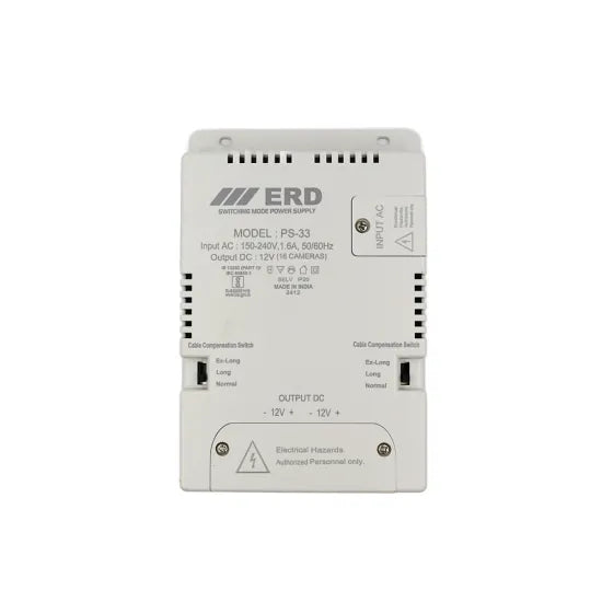 ERD CCTV Power Supply 12v/16a Slim For 16ch PS33