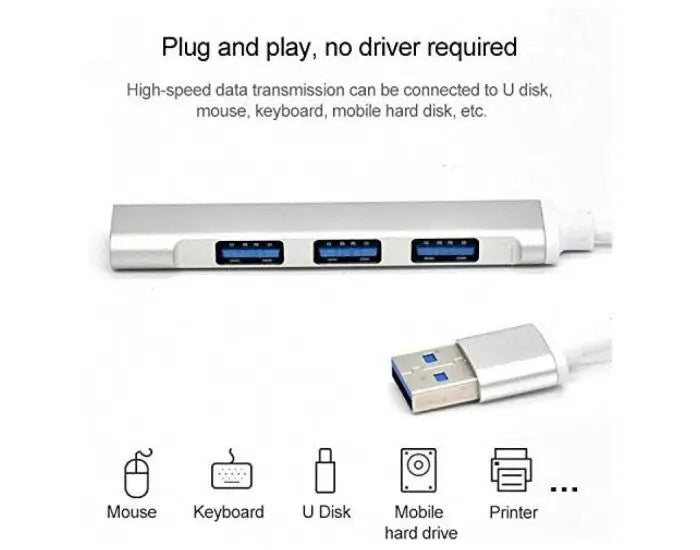 Di Usb HUB 4 Port 3.0 (METAL)