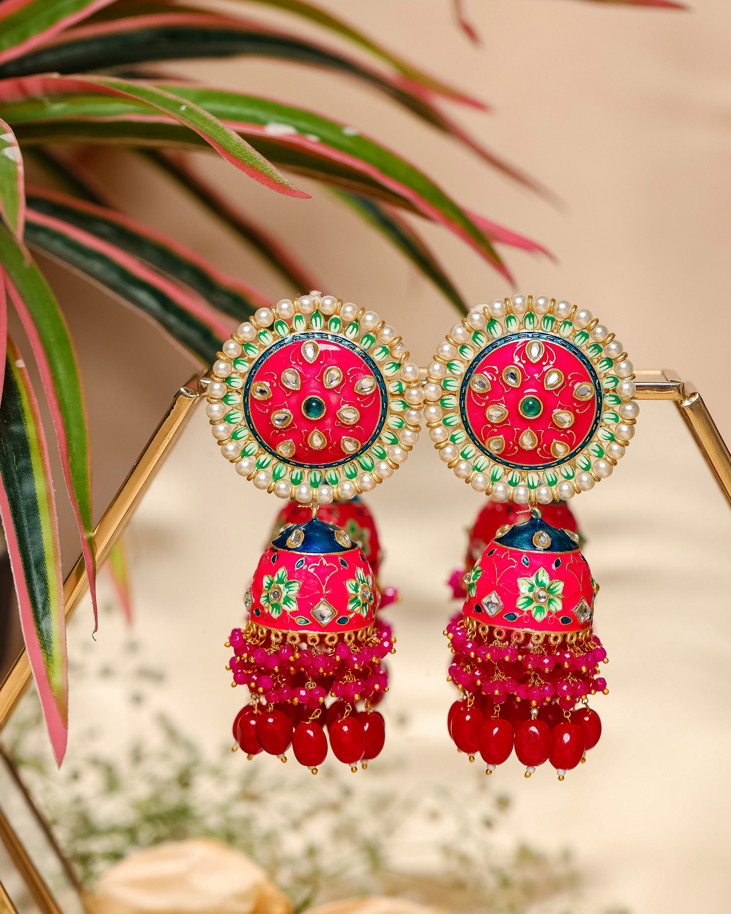 Roseate Handcrafted Brass Earrings Quick Cart